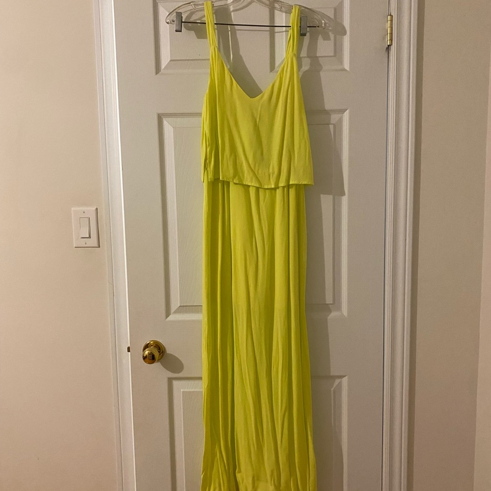 Zara Neon Yellow Maxi Dress
